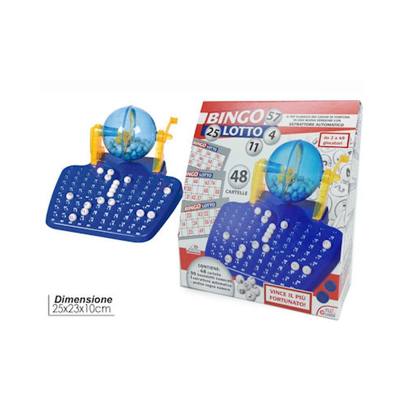 BINGO LOTTO 48 CARTELLE MADE IN EXTRAUE-HS CODE 9504908000 0,3KG EAN 8015361446703 INGROSSO GIOCHI DI SOCIETA