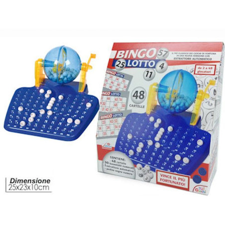 BINGO LOTTO 48 CARTELLE MADE IN EXTRAUE-HS CODE 9504908000 0,3KG EAN 8015361446703 INGROSSO GIOCHI DI SOCIETA