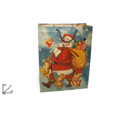 BUSTA CARTA BABBO NATALE 50X13X38CM EAN 8033113114823 INGROSSO SACCHETTI E SHOPPER NATALIZI
