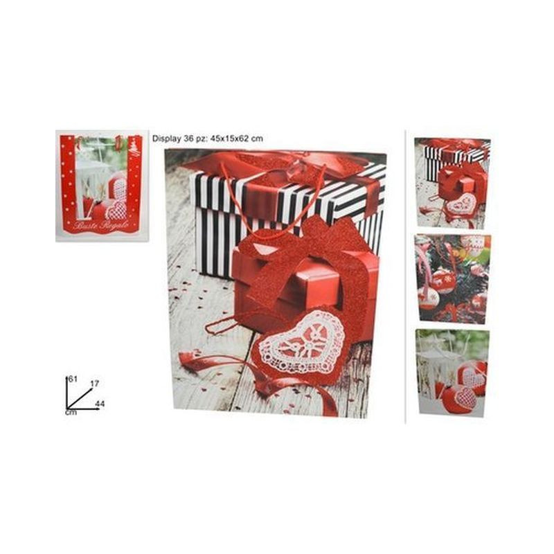 BUSTA REGALO NATALIZIA ASS. 61X44X17CM EAN 8033113545788 INGROSSO SACCHETTI E SHOPPER NATALIZI