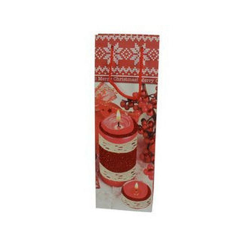BUSTA REGALO CANDELA C/MERLET 36X12X10CM EAN 8033113457524 INGROSSO SACCHETTI E SHOPPER NATALIZI