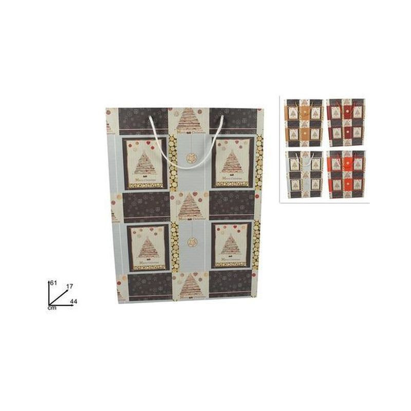 BUSTA REGALO ALBERI LEGNO 61X44X17CM 4CO L YS17MS4 EAN 8033113735752 INGROSSO SACCHETTI E SHOPPER NATALIZI