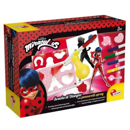 LADYBUG SCUOLA DISEGNO PENNARELLI SPRAY 26.5X26.5X5.6CM EAN 8008324066049 INGROSSO GIOCHI CREATIVI