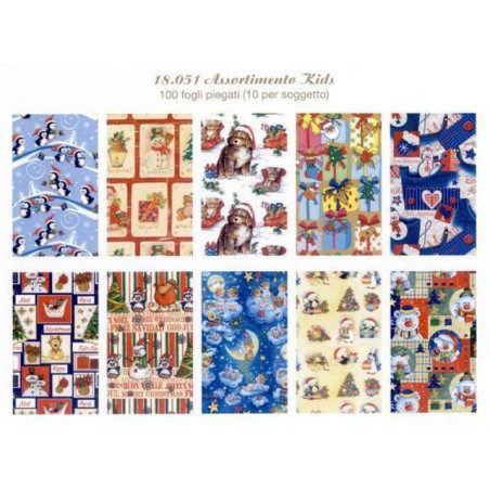 CARTA REGALO NATALE 70X100 ASS. C.100 EAN 8009162350741 INGROSSO BUSTE E CARTA REGALO NATALIZIA