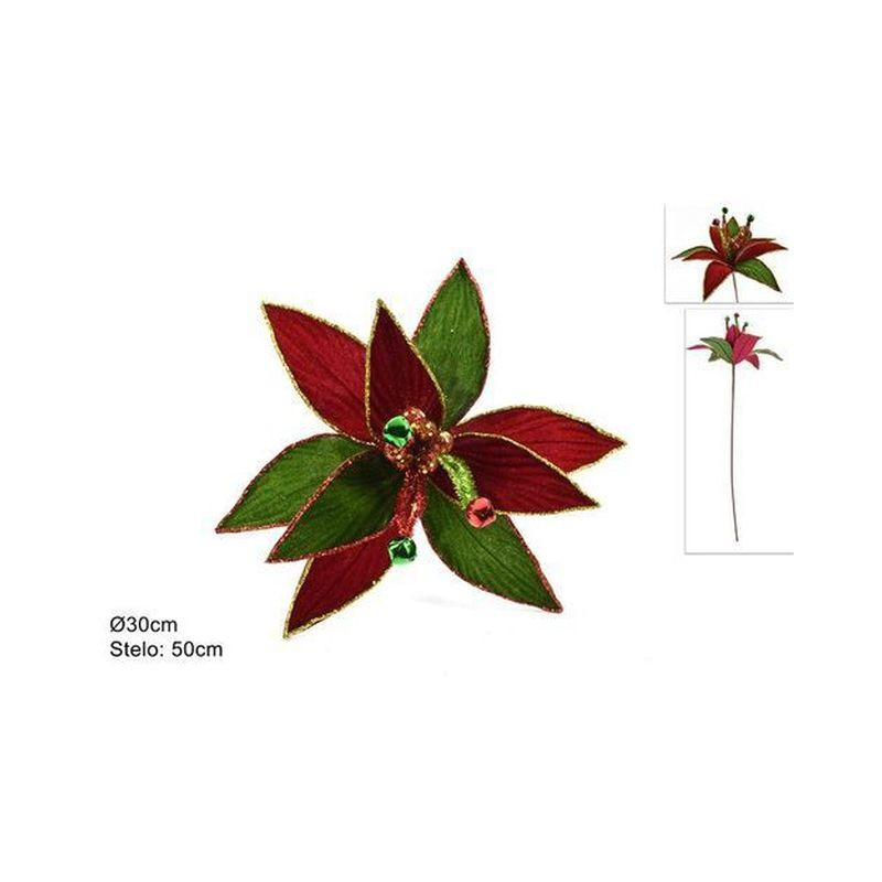FIORE GIULLARE C/CAMPANELLI 30CM BMS-254 EAN 8053482021232 INGROSSO FIORI FINTI NATALIZI