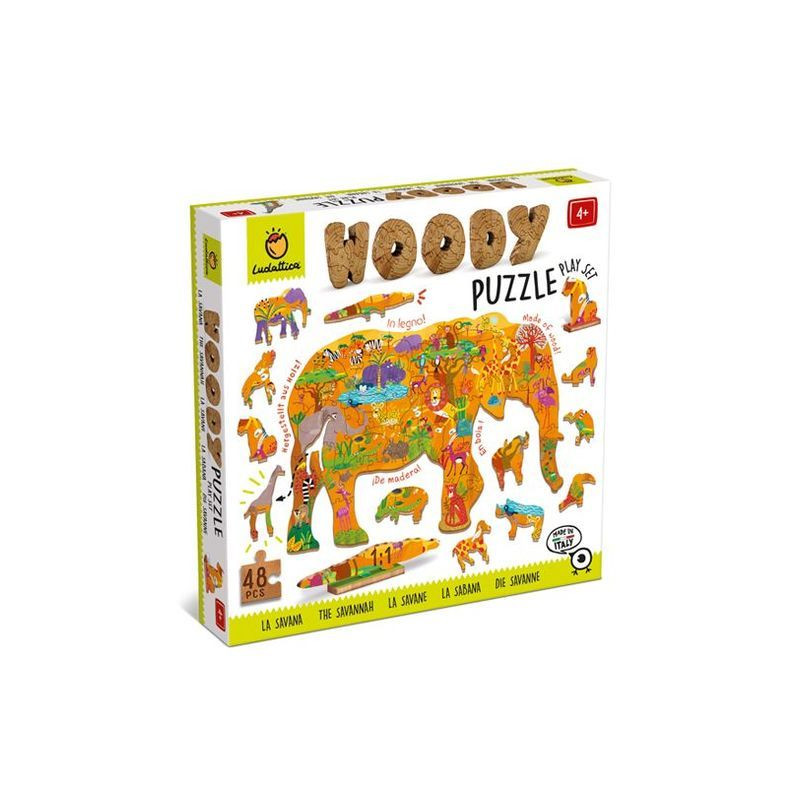LUDATTICA WOODY PUZZLE - SAFARI EAN 8057158621276 INGROSSO PUZZLE CLASSICI