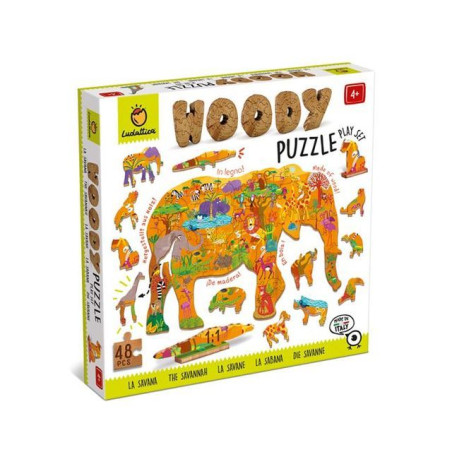 LUDATTICA WOODY PUZZLE - SAFARI EAN 8057158621276 INGROSSO PUZZLE CLASSICI