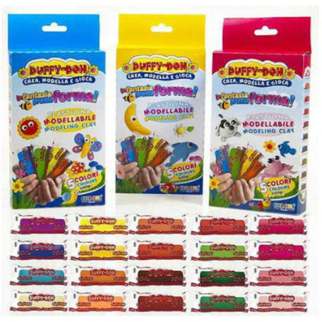 BOX PLASTILINA 5 COLORI 50GR DUFFY-DOH EAN 8023650026840 INGROSSO PASTA PER MODELLARE DIDO