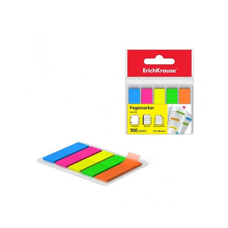 SEGNAPAGINA EK NEON 12X44MM. 100FOGLI C. EAN 4041485311775 INGROSSO COPERTINE SEMPLICI E DIVISORI