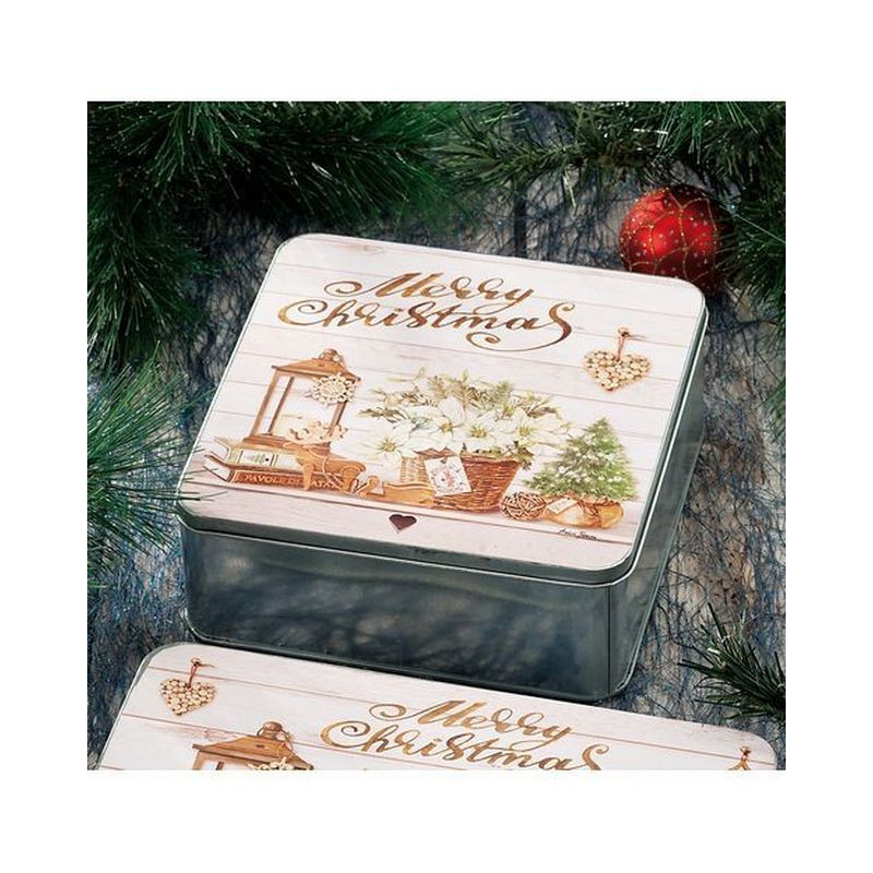 SCATOLA QUADRATA 21X21XH8 DEC.NATALE EAN 8021785390218 INGROSSO OGGETTISTICA NATALIZIA
