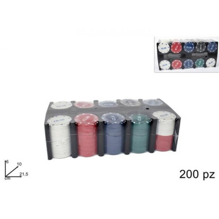 CONF. 200 FICHES IN BOX EAN 8027501071492 INGROSSO CARTE DA GIOCO