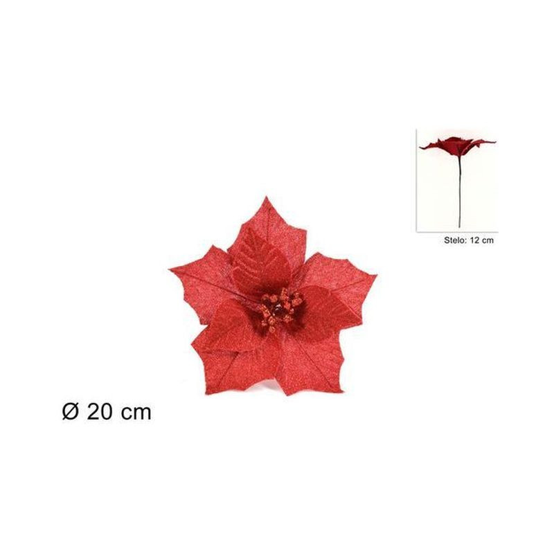 STELO FIORE NATALIZIOROSSO MGF21169RED EAN 8053482106205 INGROSSO FIORI FINTI NATALIZI