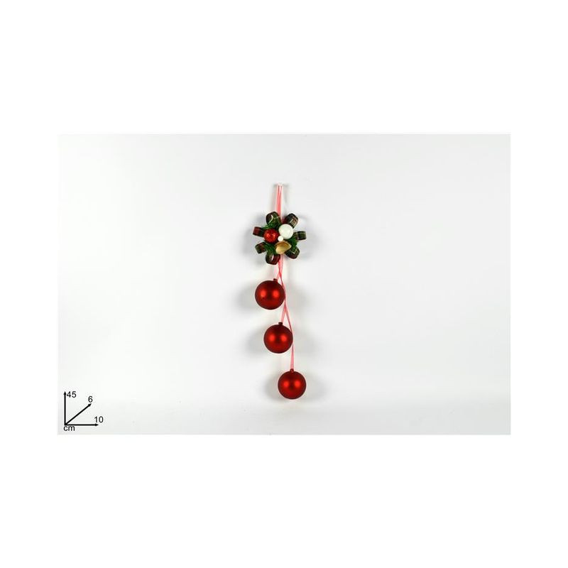 APPENDINO FIOCCO CON 3 PALLINE ROSSE EAN 8053482140216 INGROSSO APPENDINI NATALIZI
