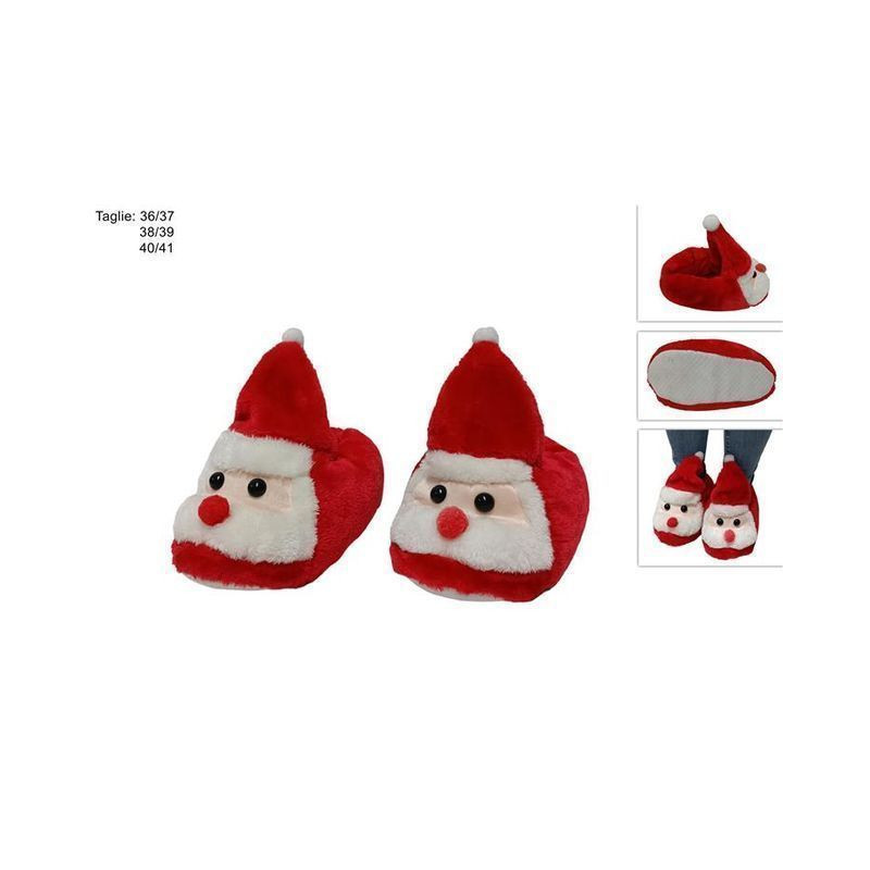 PANTOFOLE BABBO NATALE 36/37 38/39 40/41 EAN 8053482164489 INGROSSO OGGETTISTICA NATALIZIA