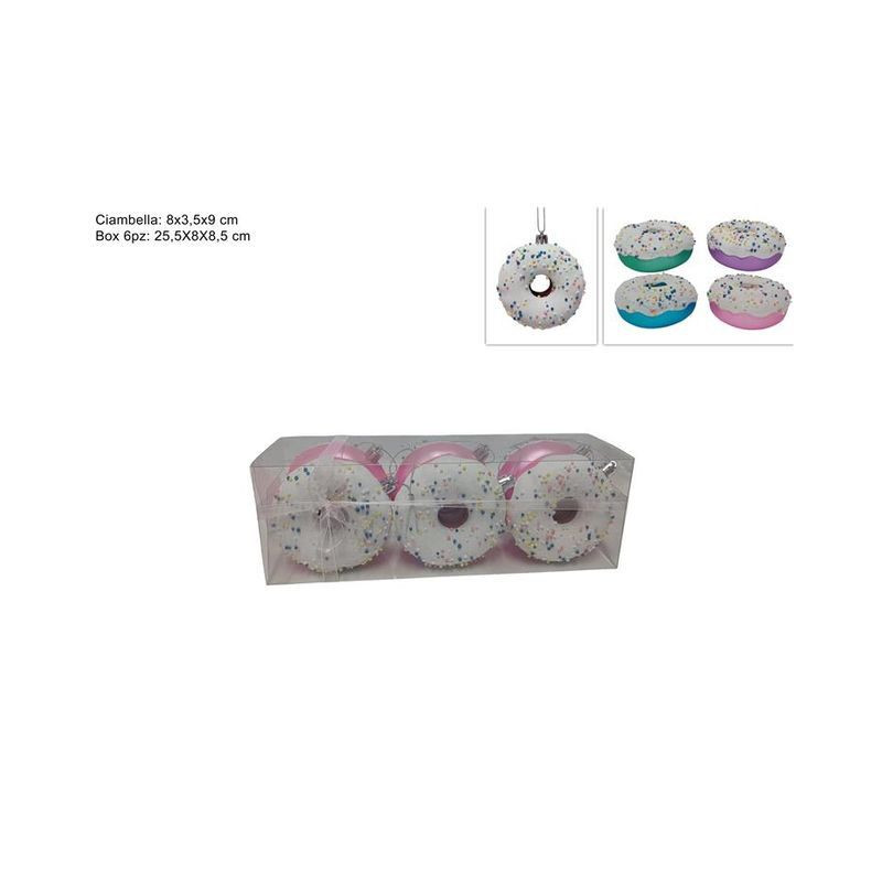 CIAMBELLA 6PZ IN BOX PVC 4COLORI ASS EAN 8053482188898 INGROSSO APPENDINI NATALIZI