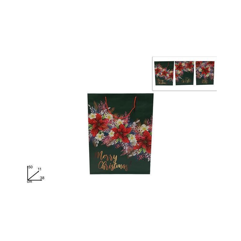 BUSTA REGALO STELLA DI NATALE 50X38X11 C EAN 8053482201450 INGROSSO SACCHETTI E SHOPPER NATALIZI