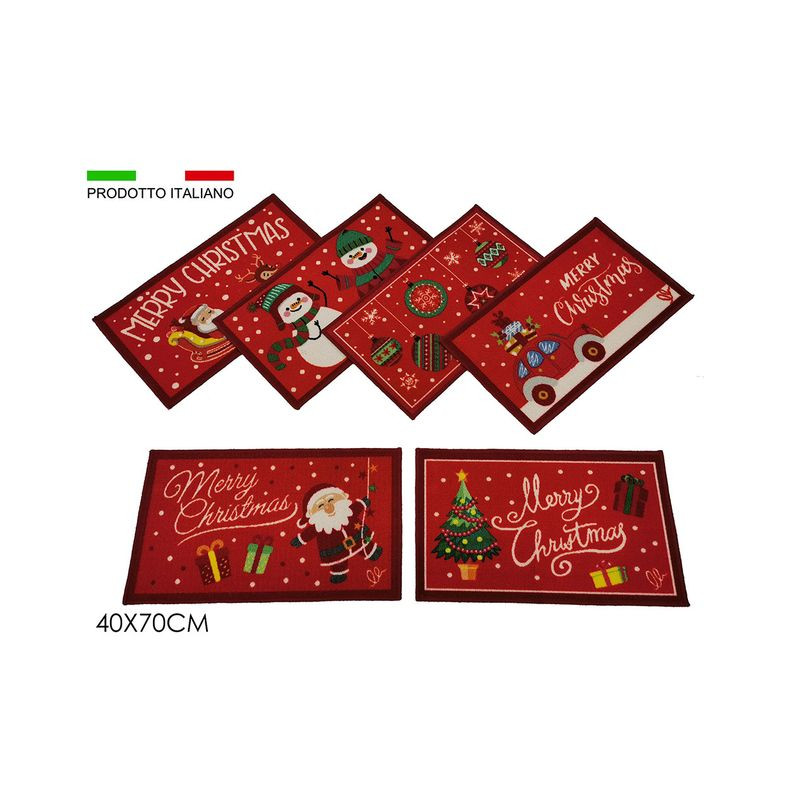 TAPPETO NAT. RETT. 40X70CM 6ASS EAN 8015361209148 INGROSSO TAPPETI NATALIZI