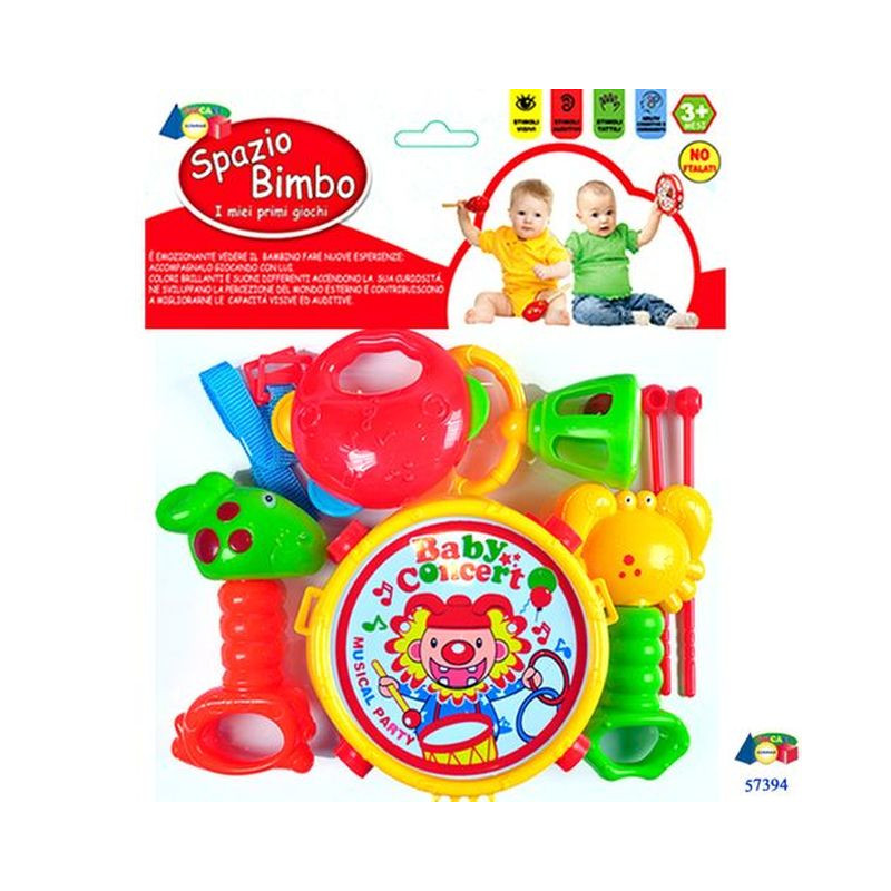 BUSTA TAMBURO C/SONAGLI SPAZIO BIMBO ASS EAN 8055742220560 INGROSSO ACCESSORI MUSICALI