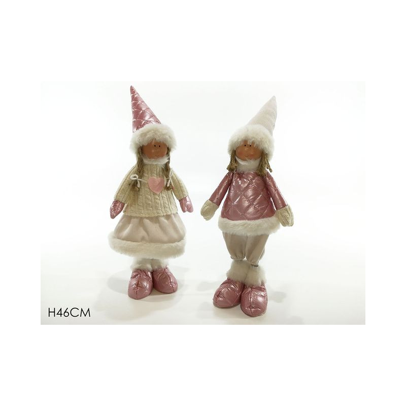 BIMBO IN PIEDI 46CM ROSA 2ASS EAN 8015361240264 INGROSSO PUPAZZI E GNOMI NATALIZI