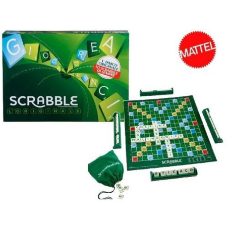 SCRABBLE ORIGINAL ITALY 2/4GIOCATORI +10 MATTEL - 37X26.5CM EAN 0746775260729 INGROSSO GIOCHI DI SOCIETA