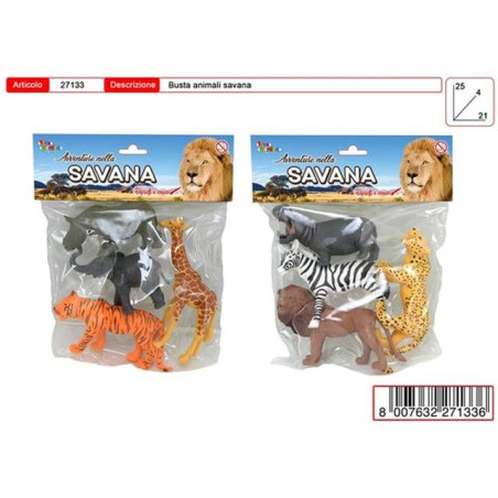 BUSTA SAVANA EAN 8007632271336 INGROSSO BUSTE ANIMALI GIOCATTOLO