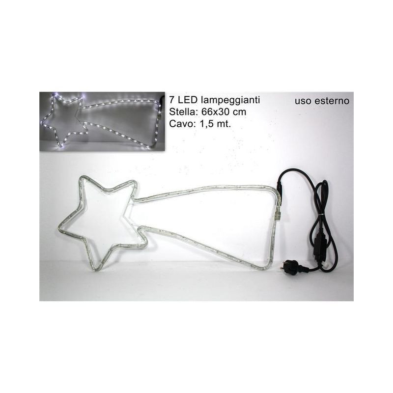 STELLA COMETA LED BIANCA CON GIOCO EAN 8033113297236 INGROSSO FIORI FINTI NATALIZI