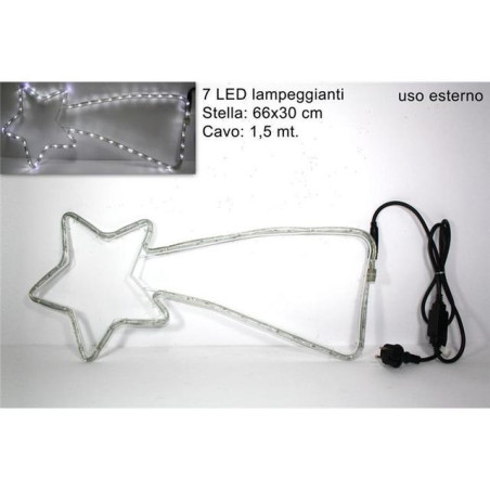 STELLA COMETA LED BIANCA CON GIOCO EAN 8033113297236 INGROSSO FIORI FINTI NATALIZI