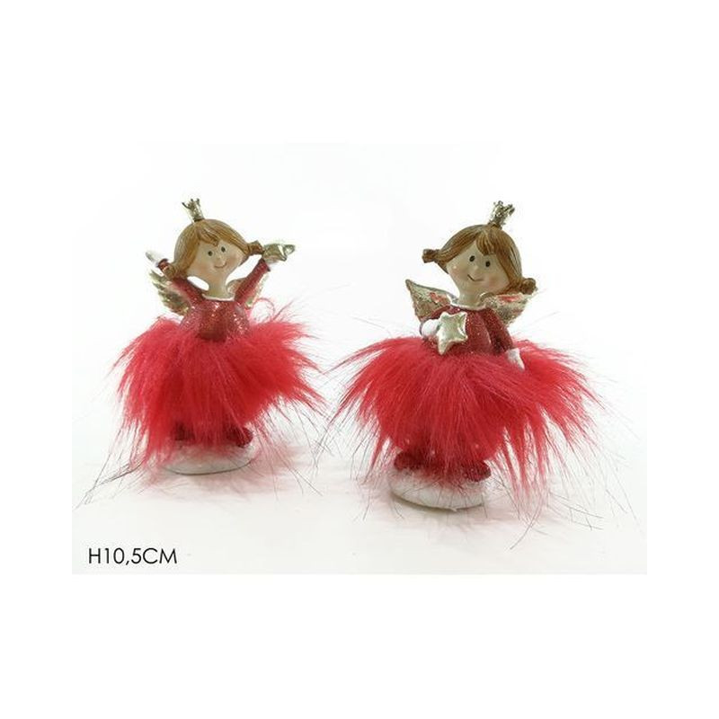 ANGELO H10,5CM ROSSO C/GLITTER 2ASS EAN 8015361297732 INGROSSO OGGETTISTICA NATALIZIA