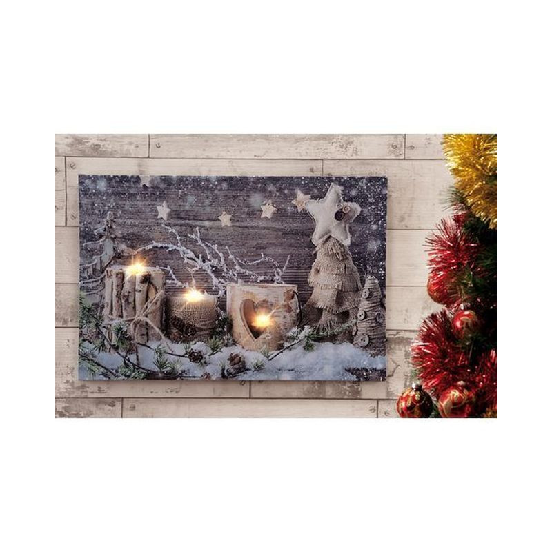 OLEOGRAFIA C/LED SOGGETTI NATALE 40X60CM EAN 8021785377929 INGROSSO OGGETTISTICA NATALIZIA