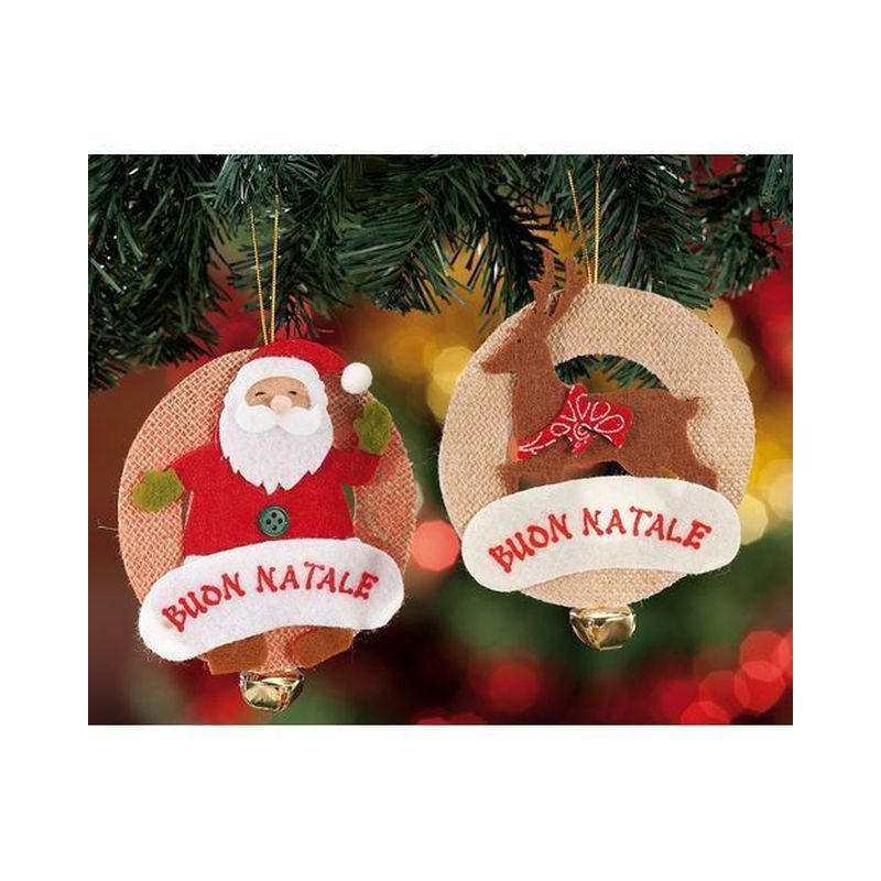 DECORAZIONE IN JUTA NATALE 2MOD. CM11X14 EAN 8021785395404 INGROSSO OGGETTISTICA NATALIZIA