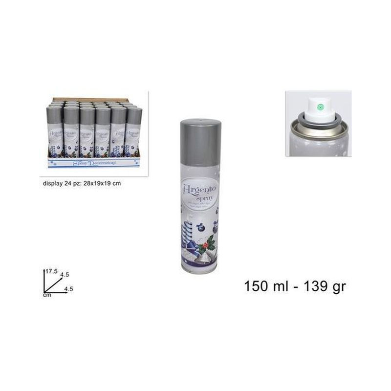 BOMBOLETTA 80GR SILVER EAN 8033113439544 INGROSSO BOMBOLETTE SPRAY NATALIZIE