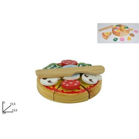 TAGLIERE CON PIZZA LEGNO ART.KDK097 EAN 8034048471715 INGROSSO GIOCHI IN LEGNO