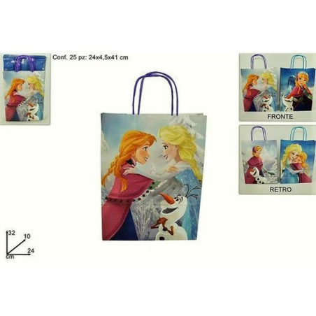 BUSTA REGALO 24X10X32 FROZEN EAN 8435377501799 INGROSSO SACCHETTI E SHOPPER REGALO