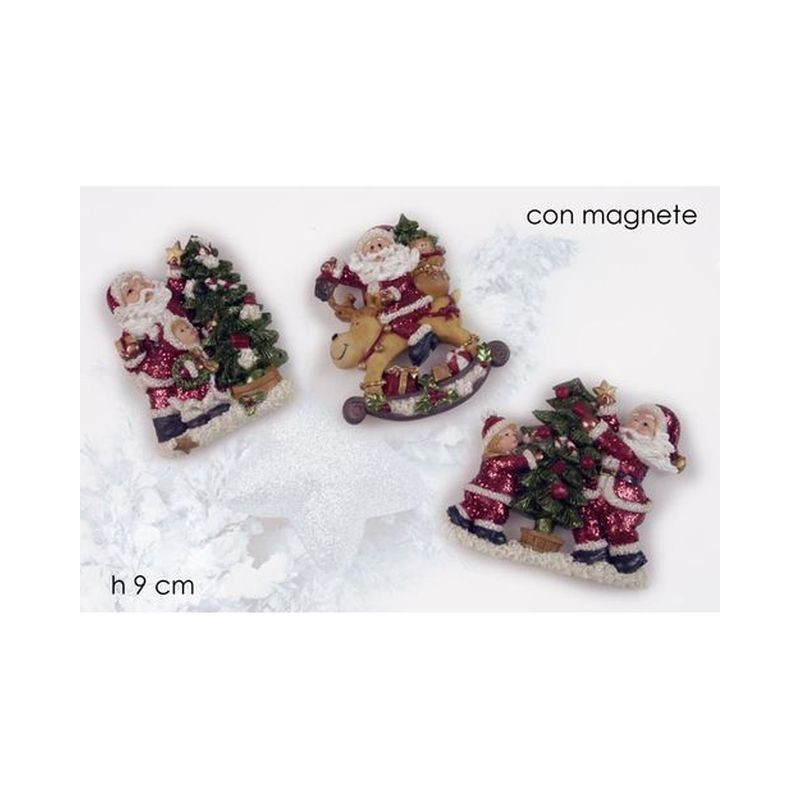MAGNETE BABBO N. GLITT 3ASS EAN 8015361595821 INGROSSO OGGETTISTICA NATALIZIA