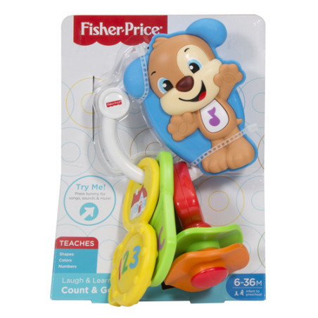 FISHER PRICE CHIAVI CONTA E VAI PILE INCLUSE LUCI/SUONI EAN 0887961608335 INGROSSO GIOCHI PRIMA INFANZIA