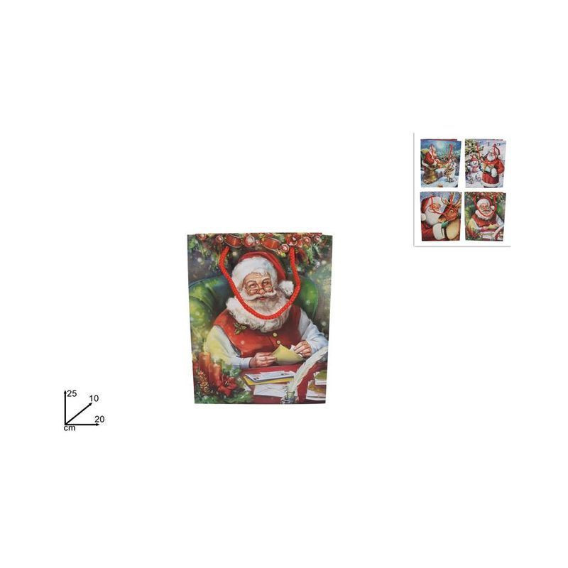 BUSTA REGALO BABBO NAT CLAS. 20X25X10 AS EAN 8033113625213 INGROSSO SACCHETTI E SHOPPER NATALIZI