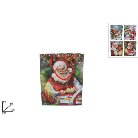 BUSTA REGALO BABBO NAT CLAS. 20X25X10 AS EAN 8033113625213 INGROSSO SACCHETTI E SHOPPER NATALIZI