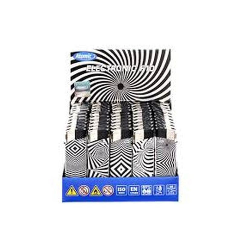 ACCENDINO ELECTR. L. F10 BLACK&WHITE 50 SOFTFLAME RICARICABILE ATOMIC EAN 4014663595786 INGROSSO ACCENDINI