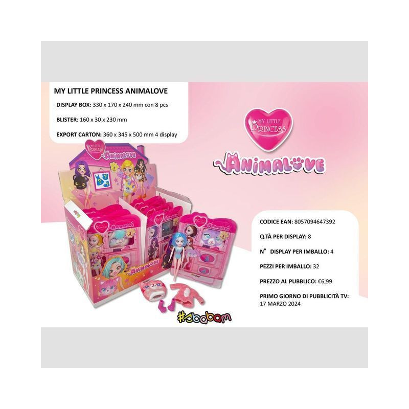MY LITTLE PRINCESS ANIMAL LOVER DOLL EAN 8057094647392 INGROSSO GIOCHI DA EDICOLA