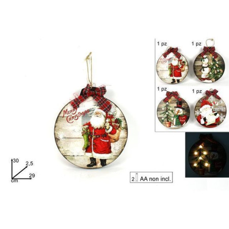 APPENDINO LEGNO B. NAT/PUPAZ.NEVE C/LUCI EAN 8033113660290 INGROSSO APPENDINI NATALIZI