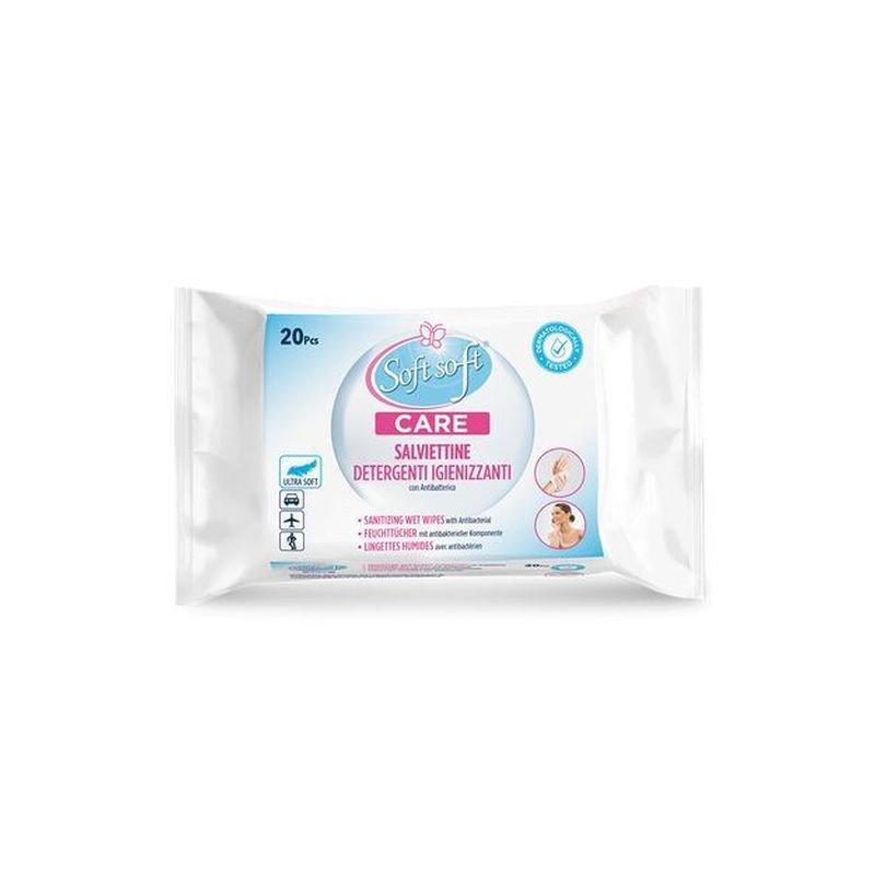 SOFT CARE SALVIETTE IGIENIZZ. 20PZ EAN 8057438682942 INGROSSO DETERSIVI
