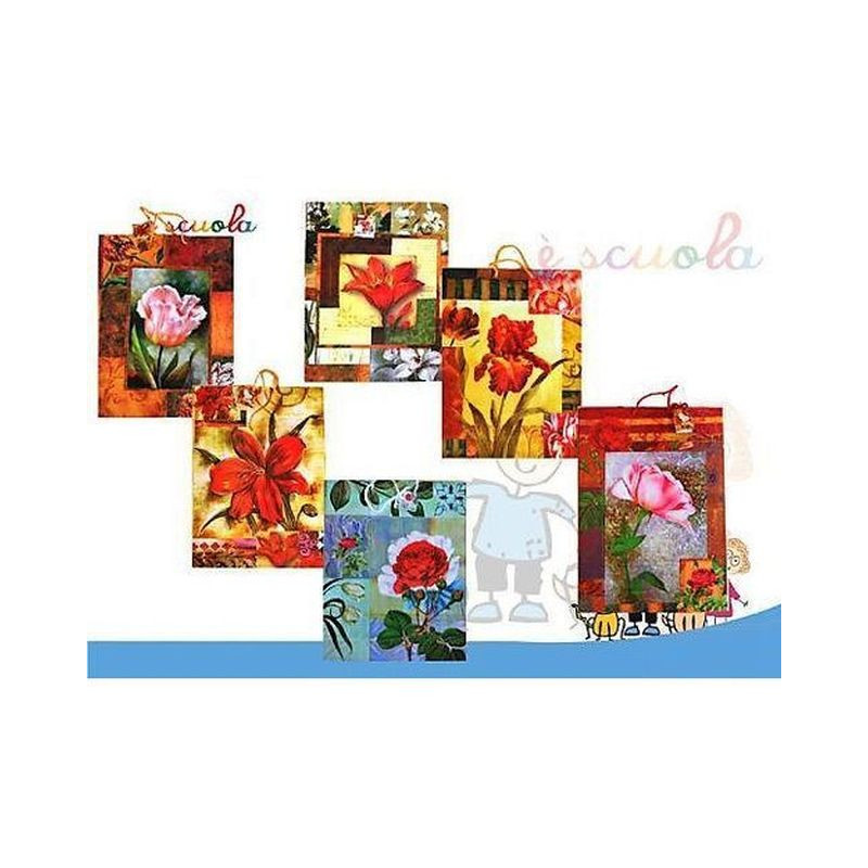 BUSTA BIG TANTI FIORI 6VR 45X32CM EAN 8051070696602 INGROSSO SACCHETTI E SHOPPER REGALO