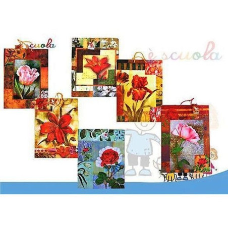 BUSTA BIG TANTI FIORI 6VR 45X32CM EAN 8051070696602 INGROSSO SACCHETTI E SHOPPER REGALO