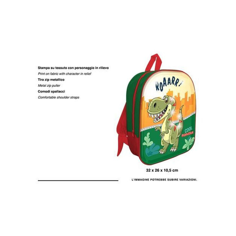 ZAINO LED 3D DINO EAN 8032780713216 INGROSSO ZAINI SCUOLA