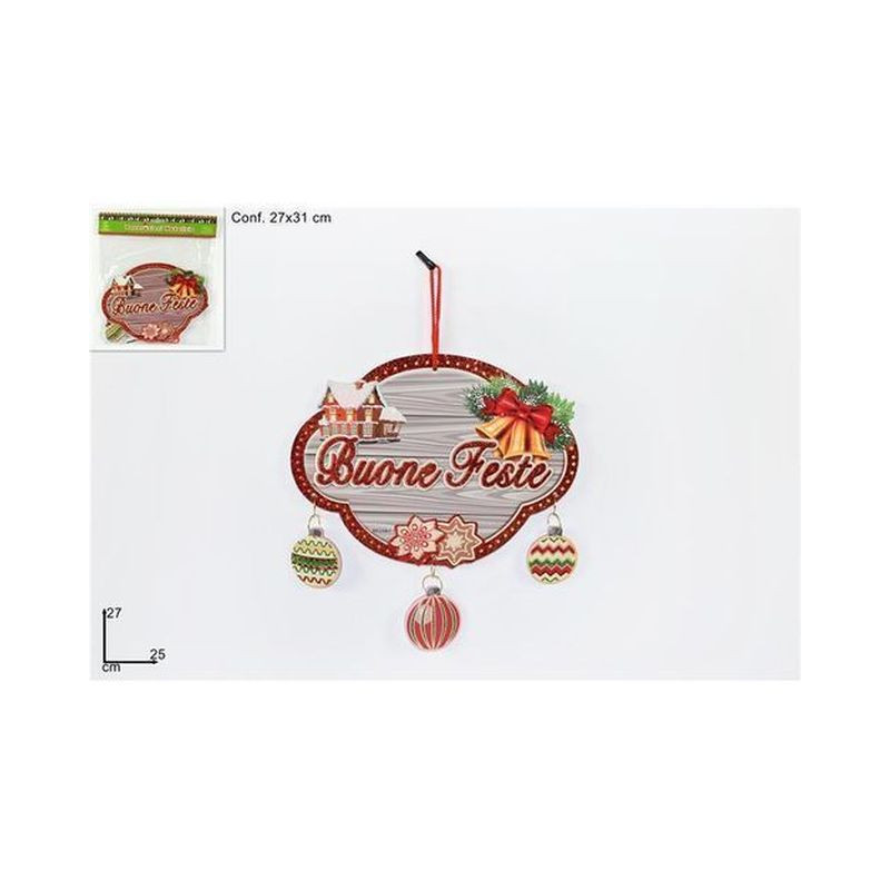 APPENDINO C/PALLE BUONE FESTE ART.HH2087 I EAN 8033113798337 INGROSSO APPENDINI NATALIZI