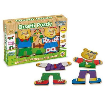 FATTO DI LEGNO - PUZZLE ORSETTI 24PZ EAN 8017967404743 INGROSSO GIOCHI IN LEGNO