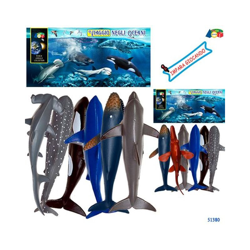 BUSTA PESCI VIAGGIO NEGLI OCEANI ASS EAN 8034094807131 INGROSSO BUSTE ANIMALI GIOCATTOLO