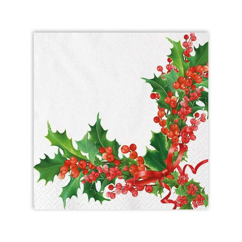 TOVAGLIOLI 33X33CM PZ.20 BIANCO NATALE EAN 8020834302363 INGROSSO TOVAGLIOLI NATALIZI