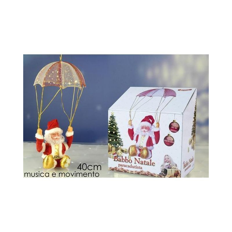 BABBO NATALE B/O C/PARACADUTE LU/MU/MOV EAN 8015361793876 INGROSSO PUPAZZI E GNOMI NATALIZI