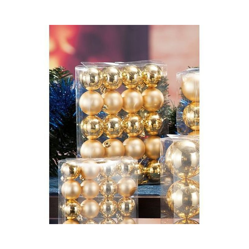 PALLINE NATALE ORO IN PLASTICA 20PZ D.5 EAN 8021785258372 INGROSSO PALLINE DI NATALE E PUNTALI